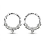 Titanium Hoop Earrings Laila Crystal Angel Wing Ear for Sensitive Ears