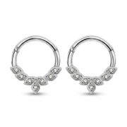 Titanium Hoop Earrings Laila Crystal Angel Wing Ear for Sensitive Ears