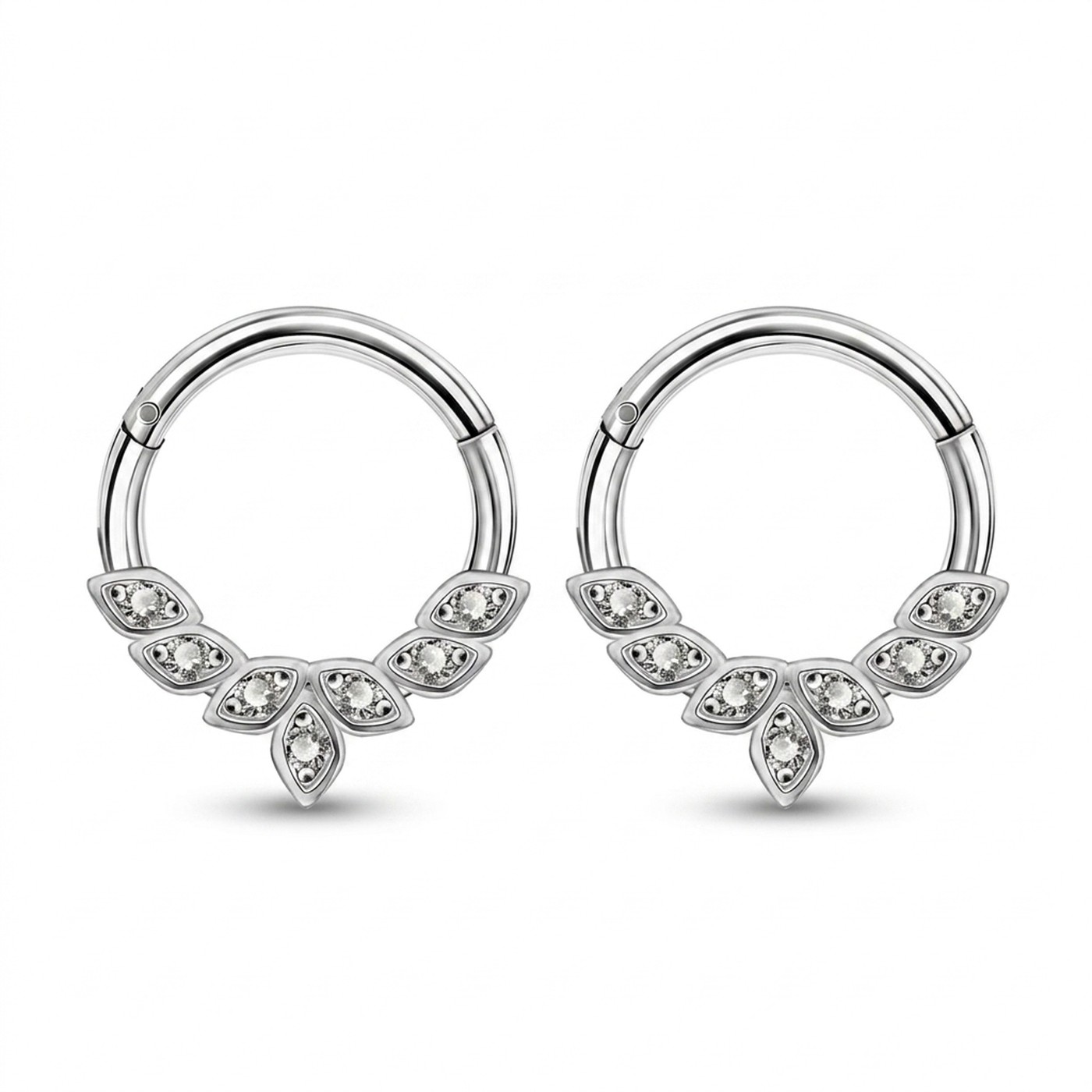 Titanium Hoop Earrings Laila Crystal Angel Wing Ear for Sensitive Ears