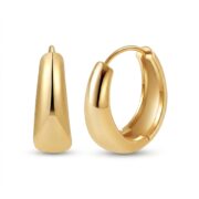 Titanium Hoop Earrings Brandy Chunky Dome Polished for Sensitive Ears