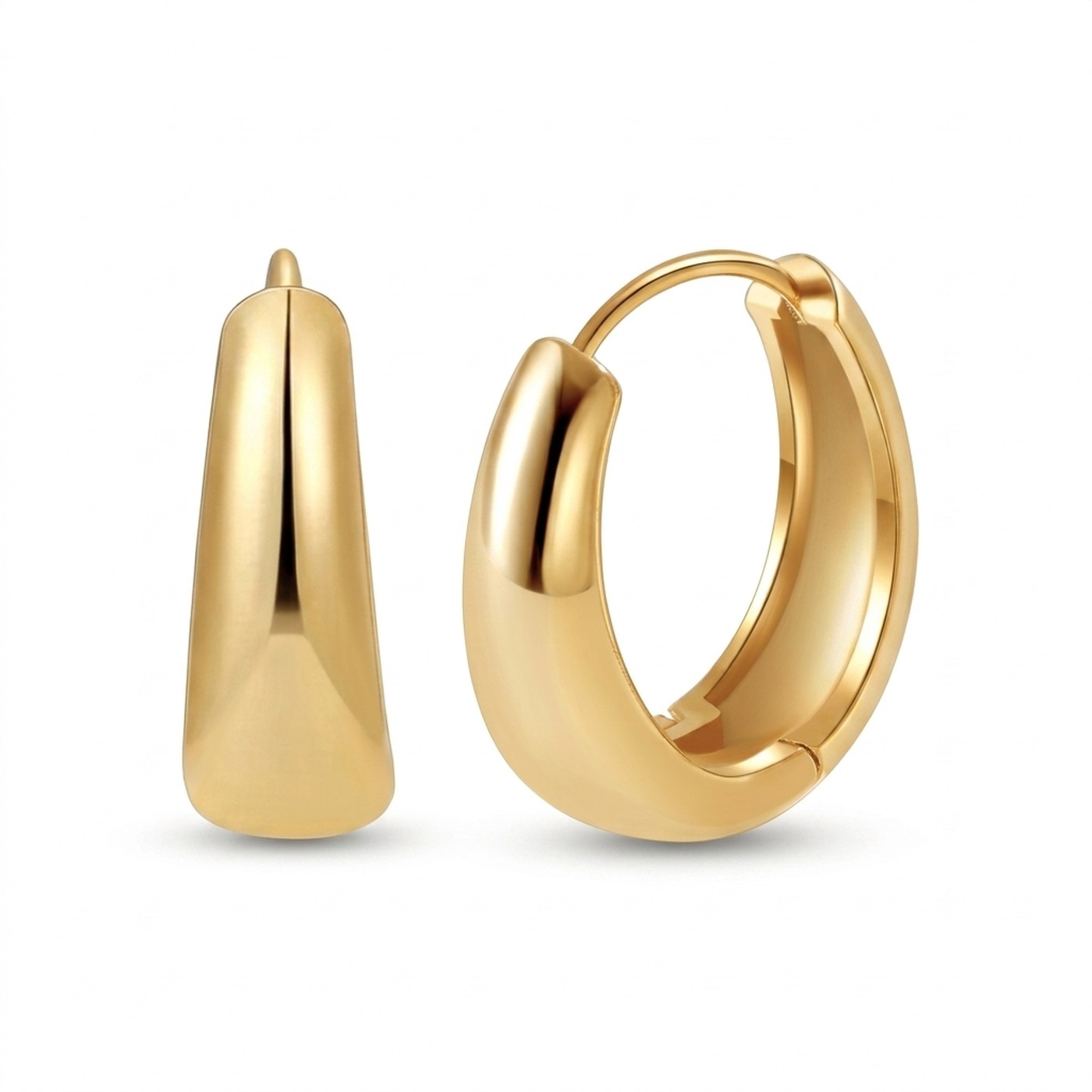 Titanium Hoop Earrings Brandy Chunky Dome Polished for Sensitive Ears