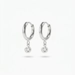 Hypoallergenic Hoop Earrings Crystal Birthstone with S925 Silver