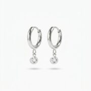 Hypoallergenic Hoop Earrings Crystal Birthstone with S925 Silver