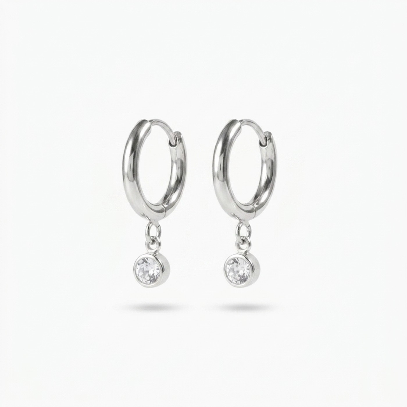 Hypoallergenic Hoop Earrings Crystal Birthstone with S925 Silver