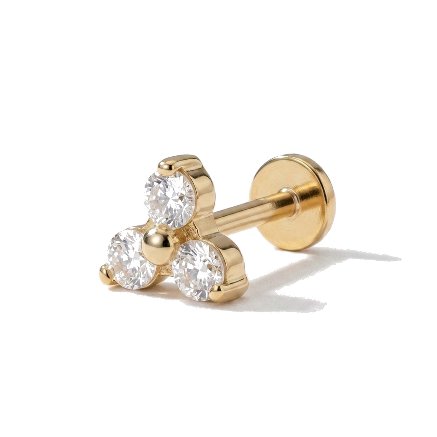 Flat Back Stud Earrings Pave Astrid in F136 Titanium - consistent white hero image
