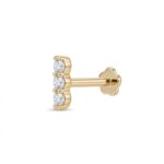 Flat Back Stud Earrings Jewel Bar with S925 Silver - consistent white hero image