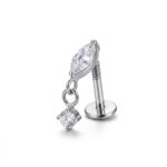 Titanium Stud Earrings Teardrop Dangle for Sensitive Ears - strict 1688 corrected image 1