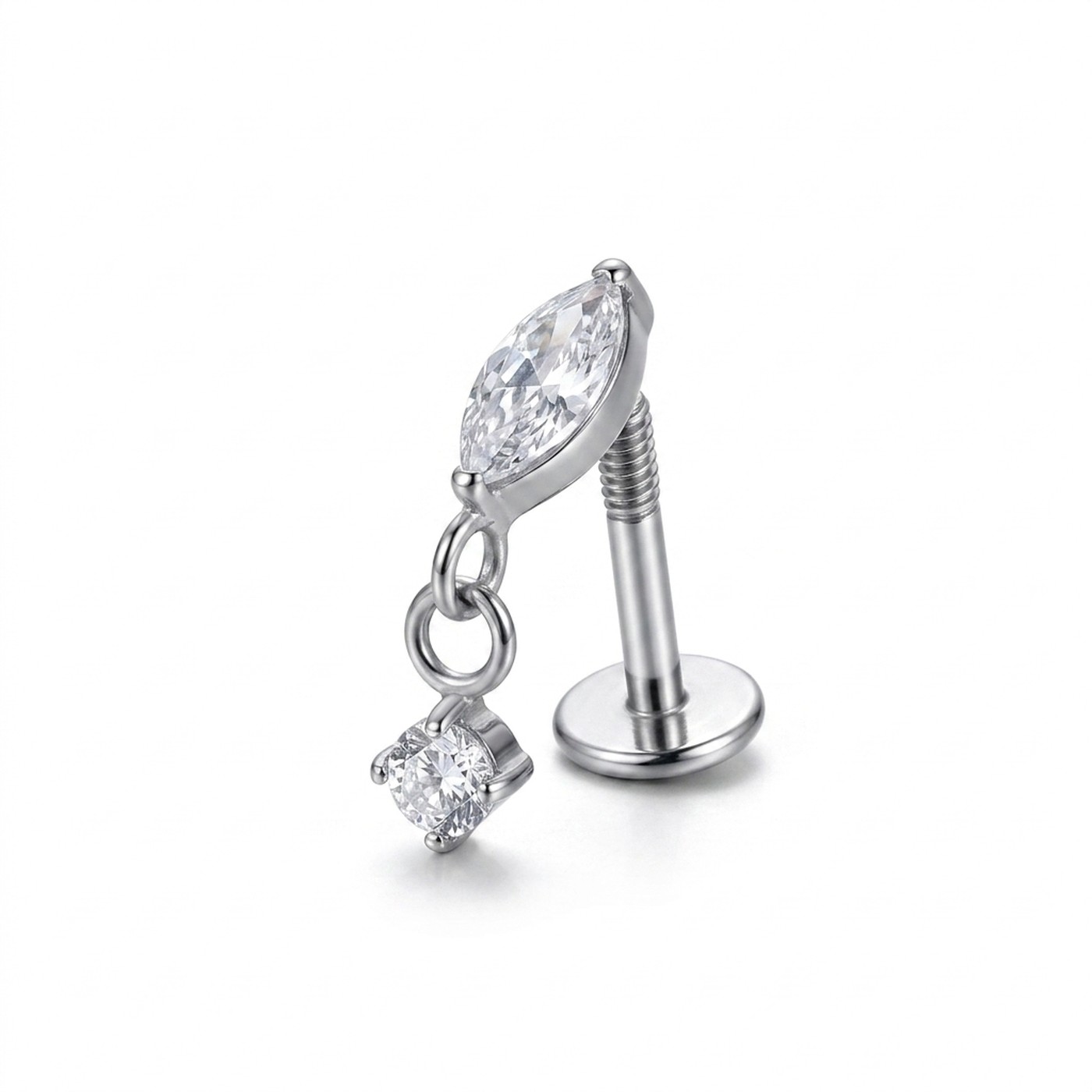 Titanium Stud Earrings Teardrop Dangle for Sensitive Ears - strict 1688 corrected image 1