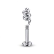 Flat Back Stud Earrings Snake in F136 Titanium - strict 1688 corrected image 1