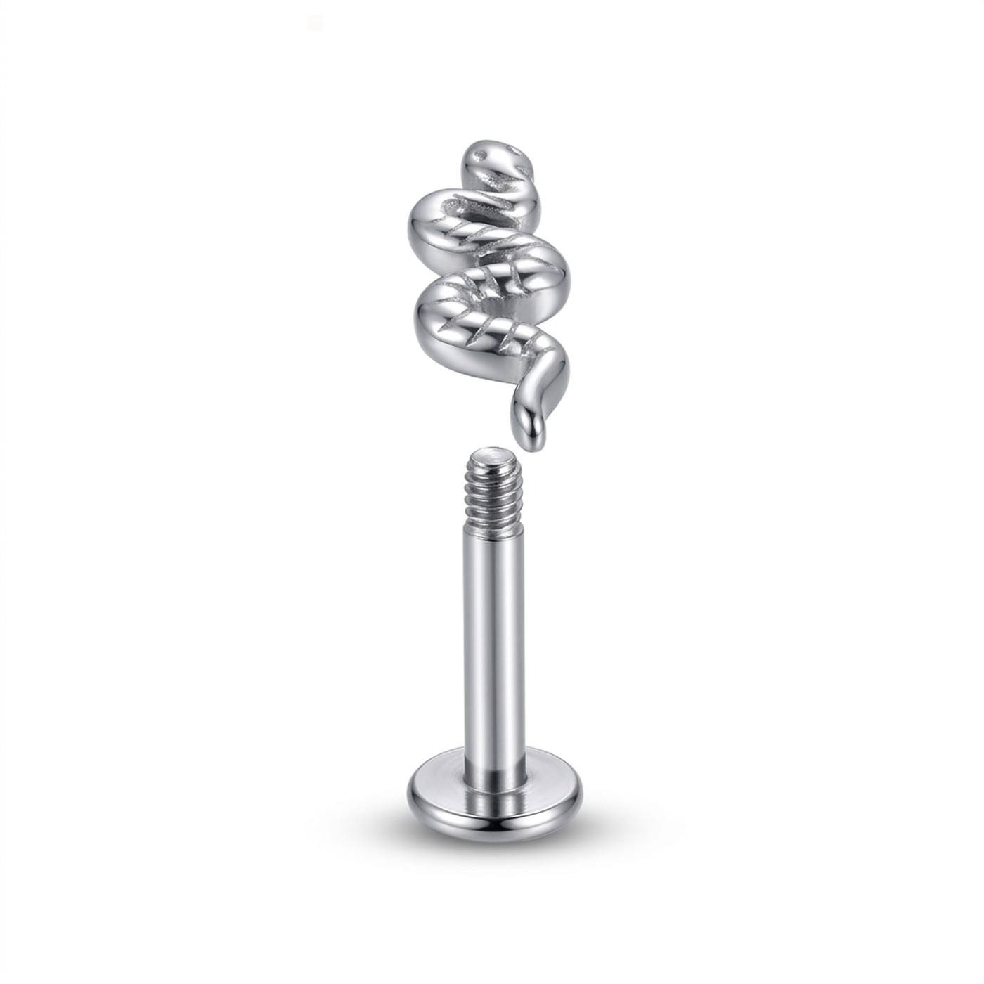 Flat Back Stud Earrings Snake in F136 Titanium - strict 1688 corrected image 1