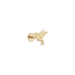 Flat Back Stud Earrings Hummingbird in F136 Titanium - strict 1688 corrected image 1