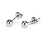 Titanium Ball Stud Earrings Polished Round for Sensitive Ears - strict 1688 corrected image 1