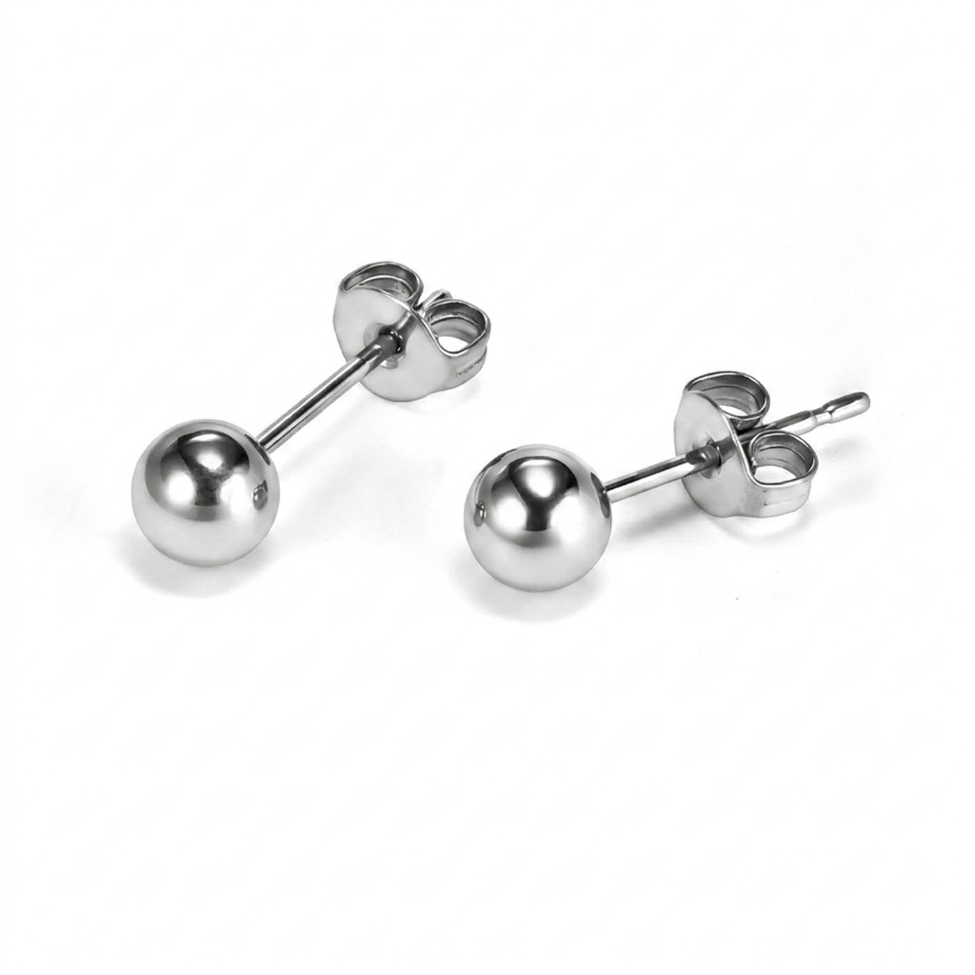Titanium Ball Stud Earrings Polished Round for Sensitive Ears - strict 1688 corrected image 1