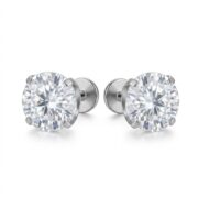 Flat Back Stud Earrings Large Solitaire in F136 Titanium - strict 1688 corrected image 1