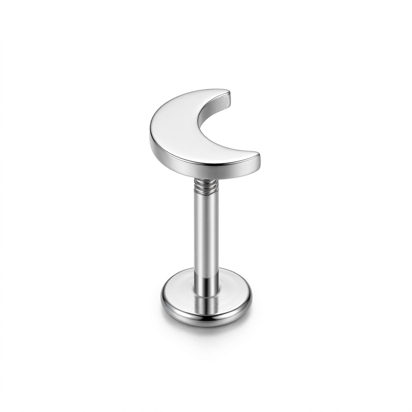 Flat Back Stud Earrings Moon in F136 Titanium - strict 1688 corrected image 1