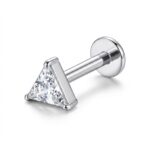Flat Back Stud Earrings Triangle Crystal in F136 Titanium - strict 1688 corrected image 1