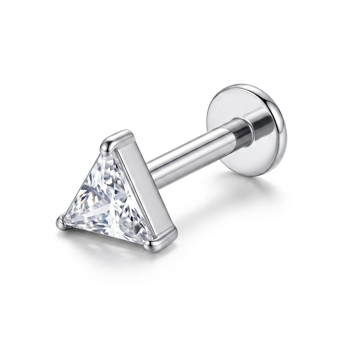Flat Back Stud Earrings Triangle Crystal in F136 Titanium - strict 1688 corrected image 1