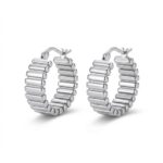 Hypoallergenic Hoop Earrings Textured Chunky with S925 Silver - strict 1688 corrected image 1