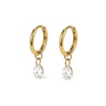 Titanium Hoop Earrings Teardrop Zircon for Sensitive Ears - strict 1688 corrected image 1