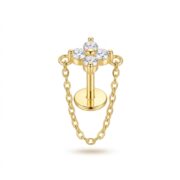 Flat Back Earrings Crystal Chain with S925 Silver - strict 1688 corrected image 1