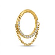 Titanium Hoop Earrings Stellar Chain Eternity Hinged Segment for Sensitive Ears - strict 1688 corrected image 1