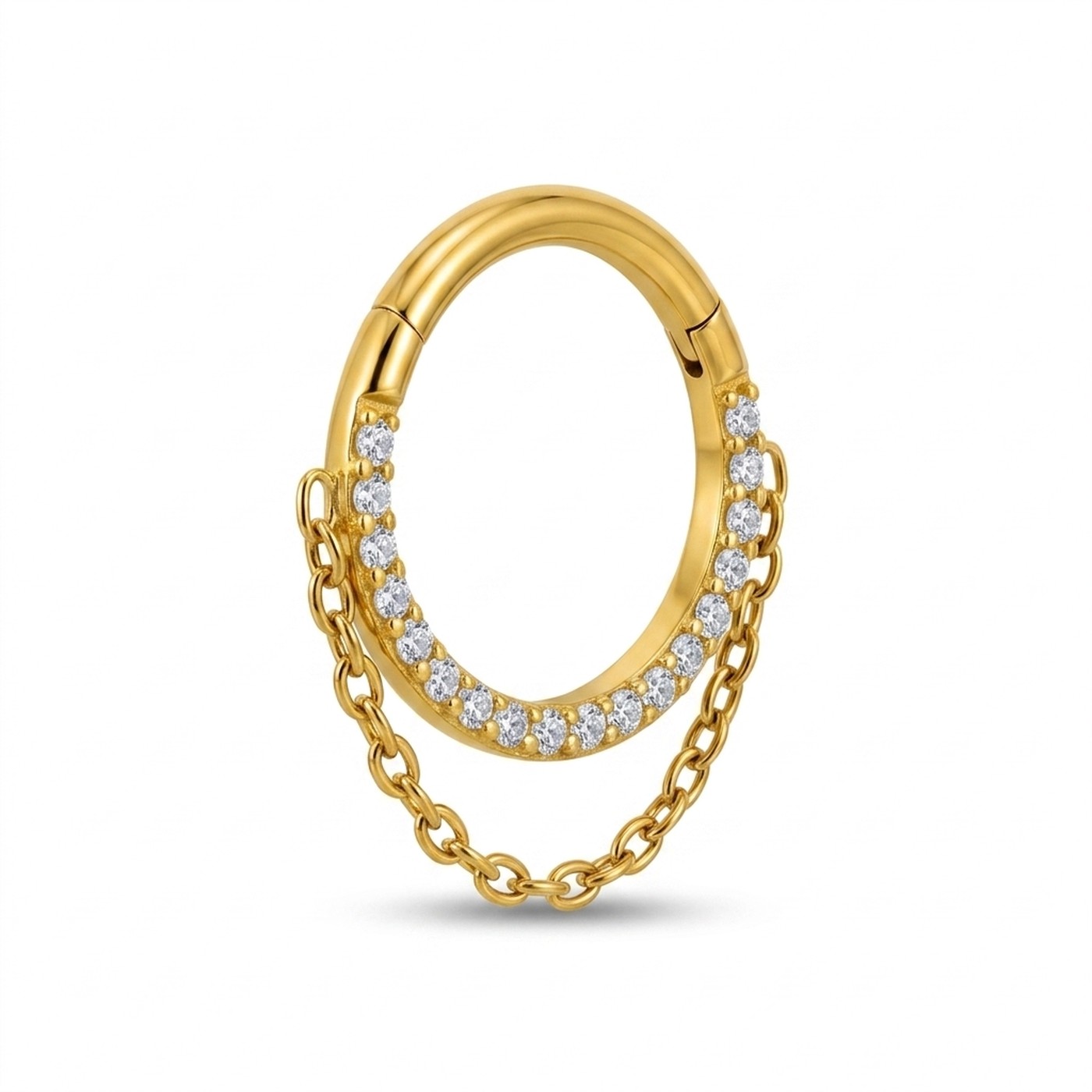 Titanium Hoop Earrings Stellar Chain Eternity Hinged Segment for Sensitive Ears - strict 1688 corrected image 1