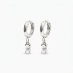 Titanium Hoop Earrings Maya Crystal Gemstone for Sensitive Ears