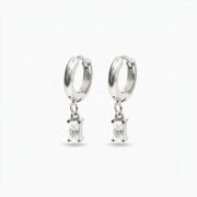 Titanium Hoop Earrings Maya Crystal Gemstone for Sensitive Ears
