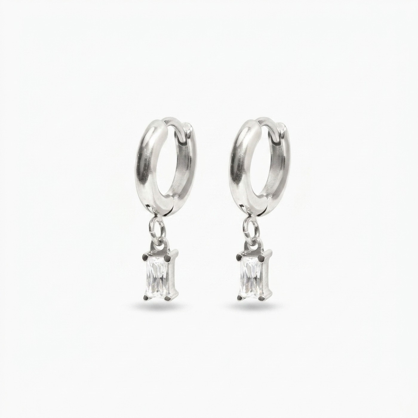 Titanium Hoop Earrings Maya Crystal Gemstone for Sensitive Ears