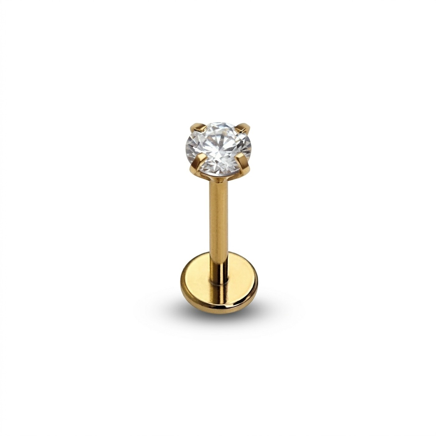 Flat Back Stud Earrings Small Solitaire in F136 Titanium
