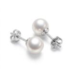 Titanium Stud Earrings Classic Pearl for Sensitive Ears
