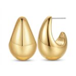Stud Earrings Moda Teardrop Dome with S925 Silver