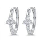Hypoallergenic Hoop Earrings Kaia Crystal Lotus Pave Eternity with S925 Silver
