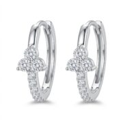 Hypoallergenic Hoop Earrings Kaia Crystal Lotus Pave Eternity with S925 Silver