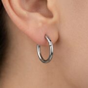 Titanium Hoop Earrings Ziv Simple Hinged Segment for Sensitive Ears