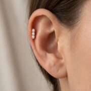 Flat Back Stud Earrings Jewel Bar with S925 Silver - strict 1688 corrected image 2