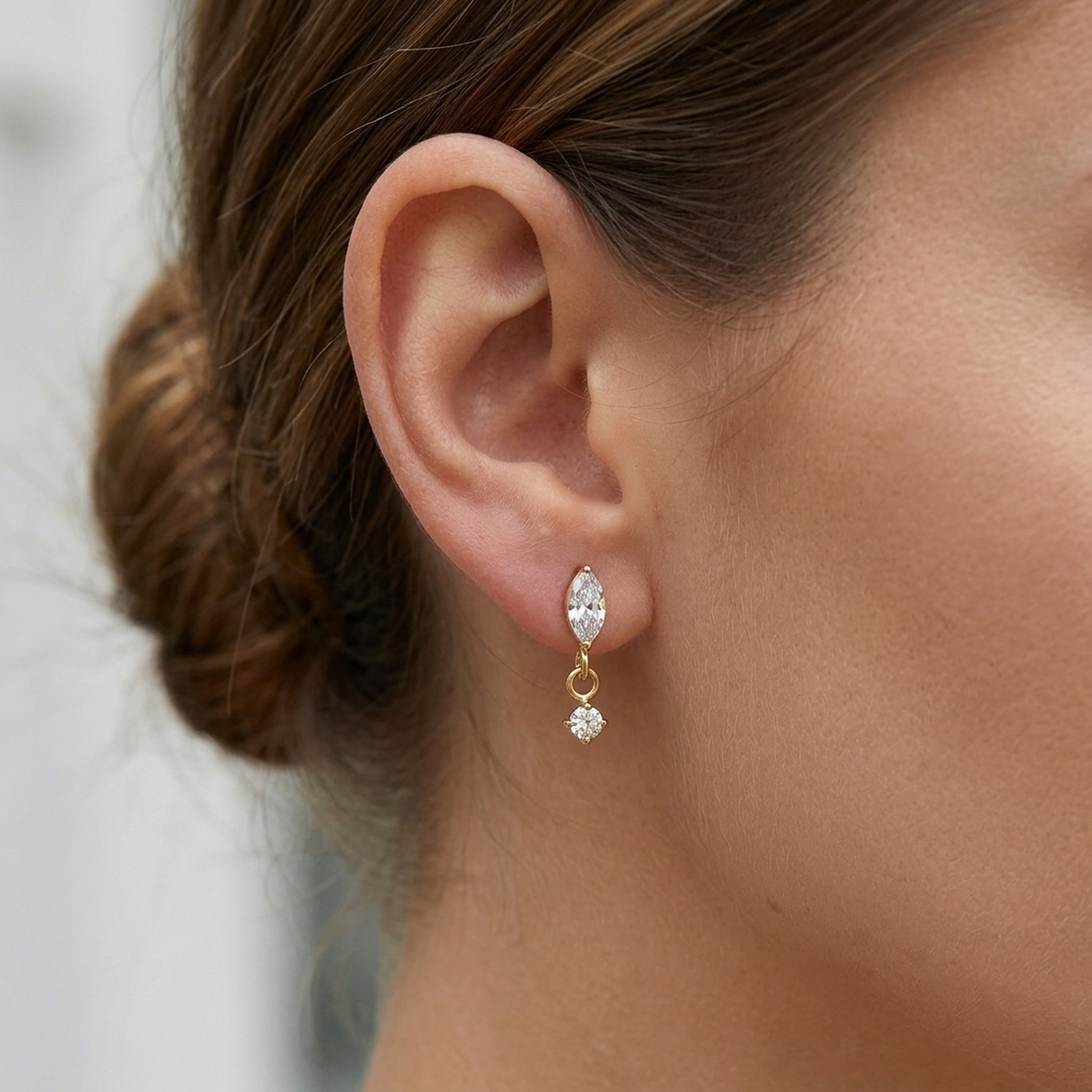 Titanium Stud Earrings Teardrop Dangle for Sensitive Ears - strict 1688 corrected image 2