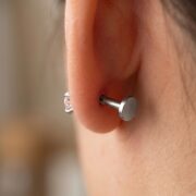 Titanium Stud Earrings Crystal Clear for Sensitive Ears - strict 1688 corrected image 2