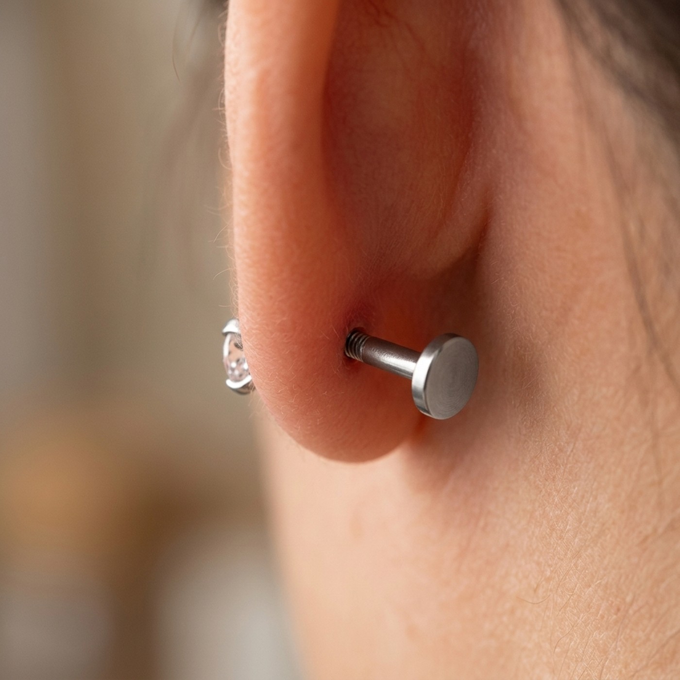 Titanium Stud Earrings Crystal Clear for Sensitive Ears - strict 1688 corrected image 2