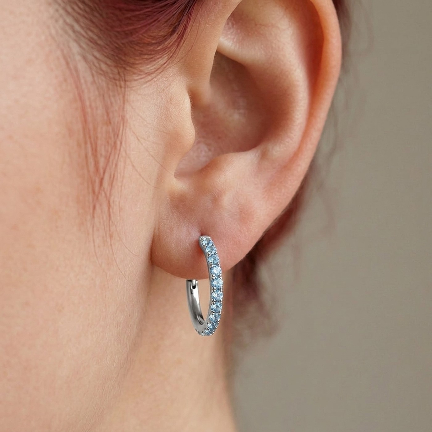 Titanium Hoop Earrings Shine Crystal Pave for Sensitive Ears - strict 1688 corrected image 2