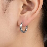 Titanium Hoop Earrings Rooftop Huggie for Sensitive Ears - strict 1688 corrected image 2