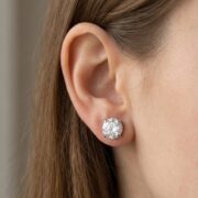 Flat Back Stud Earrings Large Solitaire in F136 Titanium - strict 1688 corrected image 2
