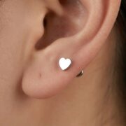 Flat Back Stud Earrings Classic Heart in F136 Titanium - strict 1688 corrected image 2