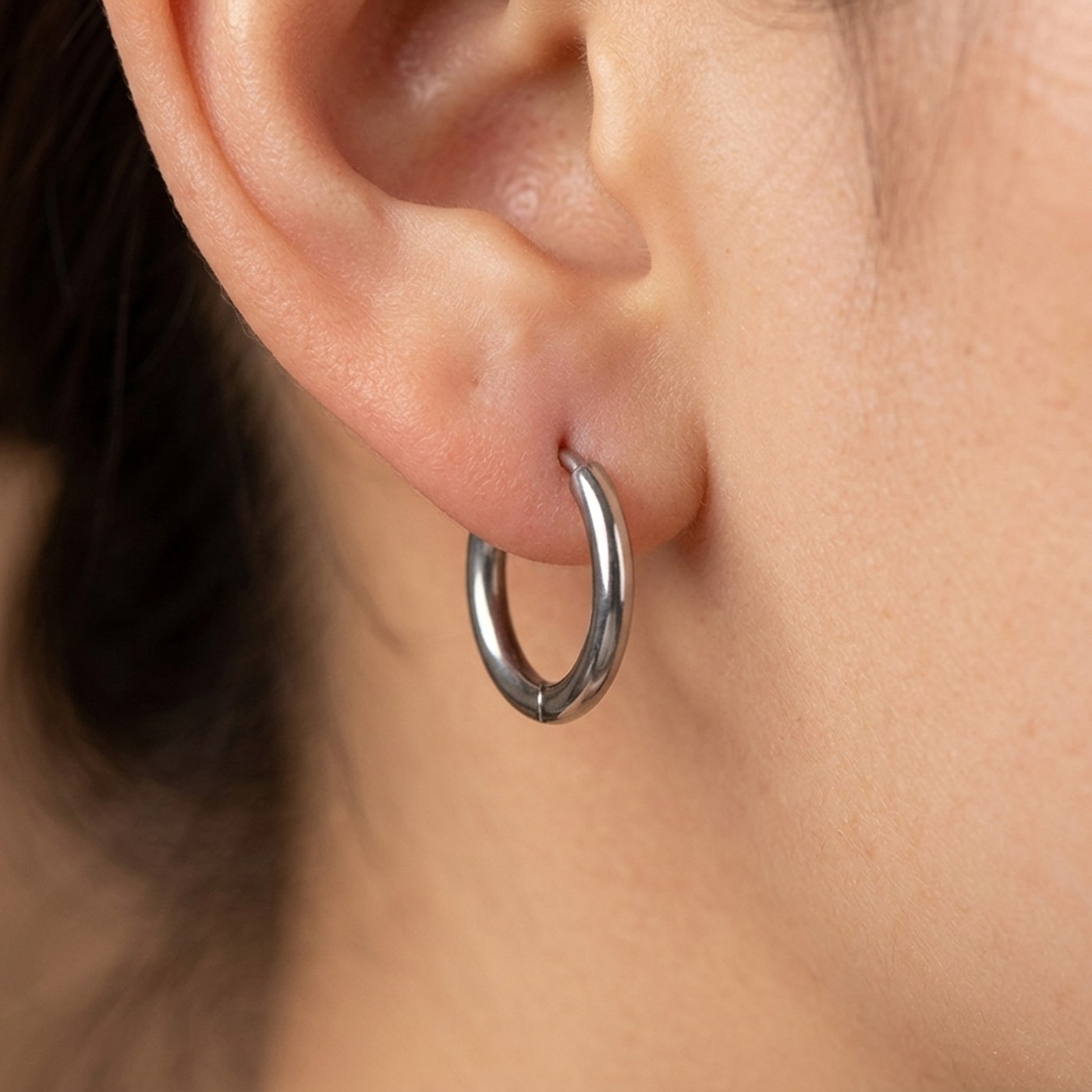 Titanium Hoop Earrings Minimal for Sensitive Ears - strict 1688 corrected image 2