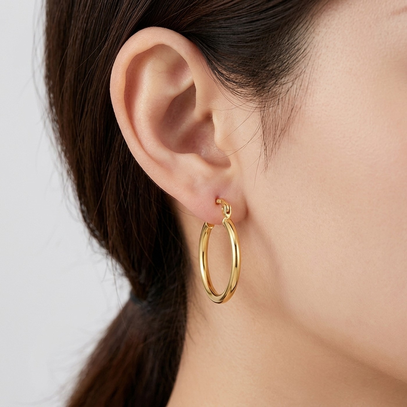 Hypoallergenic Hoop Earrings Gold with S925 Silver - strict 1688 corrected image 2