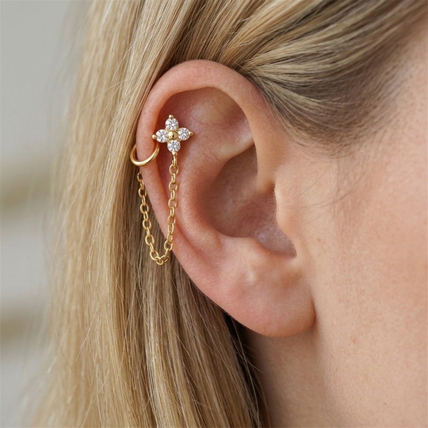 Flat Back Earrings Crystal Chain with S925 Silver - strict 1688 corrected image 2