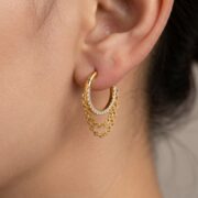 Titanium Hoop Earrings Stellar Chain Eternity Hinged Segment for Sensitive Ears - strict 1688 corrected image 2