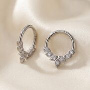 Titanium Hoop Earrings Laila Crystal Angel Wing Ear for Sensitive Ears