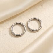 Titanium Hoop Earrings Ziv Simple Hinged Segment for Sensitive Ears