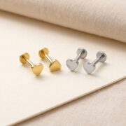 Titanium Stud Earrings Tiny Heart for Sensitive Ears - strict 1688 corrected image 3